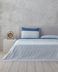 English Home 5099097 Sleek Stripes Çift Taraflı Tek Kişilik Yatak Örtüsü Takımı Mavi 2