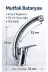 enpres EVYE-32-01 Tek Kollu Eviye Bataryası Krom Görünümlü 32 Cm 4