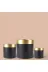 ERHAN FLOWERS ERH-S-M-1007 Aura Metallic Serisi Saksı - Minimalist Tasarım 3 Lü Set 35X35 30X30X25X25 (Siyah Gold) 3