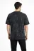 Erkek Asit Yıkama Bisiklet Yaka Kısa Kollu Oversize T-Shirt Tişört - Siyah - XL - Siyah 4