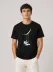 Erkek Astronot Ay Temalı Tişört Kısa Kol Yazlık Bisiklet Yaka T-Shirt - Siyah - XL - Siyah 2