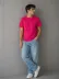 Erkek Basic Pamuklu Tişört Bisiklet Yaka Düz Renk Regular Fit T-Shirt - Fuşya - L - Fuşya 2