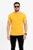 Erkek Basic Tişört Bisiklet Yaka Kısa Kol Günlük Yazlık Slim Fit T-Shirt - Sarı - 2XL - Sarı 2