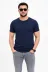 Erkek Basic Tişört Bisiklet Yaka Kısa Kol Günlük Yazlık Slim Fit T-Shirt - Lacivert - S - Lacivert 2