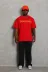 Erkek Baskılı T-Shirt Kısa Kol Bisiklet Yaka Regular Fit Rahat Kalıp Günlük Tişört - Kırmızı - S - Kırmızı 2