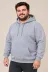 Erkek Battal Büyük Beden Üç İplik İçi Şardonlu Kapüşonlu Kanguru Cepli Kışlık Sweatshirt - Gri - 6XL - Gri 2