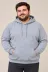 Erkek Battal Büyük Beden Üç İplik İçi Şardonlu Kapüşonlu Kanguru Cepli Kışlık Sweatshirt - Gri - 2XL - Gri 1