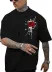 Erkek Bisiklet Yaka Kısa Kol Baskılı T-shirt - Siyah - XL - Siyah 1