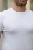 Erkek Bisiklet Yaka Kısa Kollu Tişört - 3XL - Beyaz 3