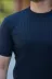 Erkek Bisiklet Yaka örgü Desenli Kısa örme Triko Kısa Kollu T-shirt - XL - Lacivert 3