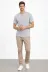Erkek Bisiklet Yaka Tişört Regular Kalıp Basic Pamuklu Günlük Kullanım T-shirt - Gri - 2XL - Gri 4