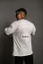 Erkek Bisiklet Yakalı Sırt Baskılı Oversize T-Shirt - Beyaz - S - Beyaz 1