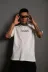 Erkek Bisiklet Yakalı Sırt Baskılı Oversize T-Shirt - Beyaz - S - Beyaz 2