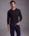 Erkek Düğme Detaylı Bisiklet Yaka Uzun Kollu Body - 2XL - Siyah 1