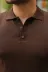 Erkek Düğmeli Yaka Pamuk Triko Tişört - 2XL - Acı Kahve 4