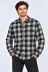 Erkek Ekose Kareli Batik Yıkamalı Şardonlu Uzun Kollu Regular Fit Oduncu Gömlek - Siyah - 2XL - Siyah 1