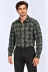 Erkek Ekose Kareli Batik Yıkamalı Şardonlu Uzun Kollu Regular Fit Oduncu Gömlek - Haki - 2XL - Haki 1
