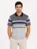 Erkek Flamlı Penye Çizgili Polo Yaka Tişört Kısa Kol Yazlık T-Shirt - Gri - L - Gri 2