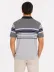 Erkek Flamlı Penye Çizgili Polo Yaka Tişört Kısa Kol Yazlık T-Shirt - Gri - S - Gri 3