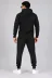 Erkek İki İplik Kapüşonlu Kanguru Cepli Sweatshirt Jogger Pantolon Alt Üst Eşofman Takımı -Siyah - XL - Siyah 2
