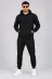 Erkek İki İplik Kapüşonlu Kanguru Cepli Sweatshirt Jogger Pantolon Alt Üst Eşofman Takımı -Siyah - XL - Siyah 4