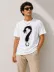 Erkek Kuğu Figürlü Soru İşareti Baskılı Tişört Kısa Kol T-Shirt - Beyaz - L - Beyaz 1