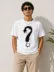 Erkek Kuğu Figürlü Soru İşareti Baskılı Tişört Kısa Kol T-Shirt - Beyaz - XL - Beyaz 2