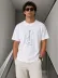 Erkek Minimal Gitar Baskılı Tişört T-Shirt Yazlık Kısa Kol Bisiklet Yaka T-Shirt - Beyaz - XL - Beyaz 3