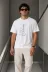 Erkek Minimal Gitar Baskılı Tişört T-Shirt Yazlık Kısa Kol Bisiklet Yaka T-Shirt - Beyaz - L - Beyaz 1