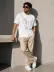 Erkek Minimal Kedi Çizim Baskılı Tişört Kısa Kol Yazlık T-Shirt - Beyaz - S - Beyaz 2
