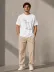 Erkek Minimal Kedi Çizim Baskılı Tişört Kısa Kol Yazlık T-Shirt - Beyaz - M - Beyaz 4