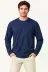 Erkek Modal Yumuşak Dokulu Bisiklet Yaka Uzun Kollu Tişört Sweatshirt - Lacivert - 2XL - Lacivert 2