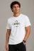 Erkek Müzik Temalı Baskılı Tişört Bisiklet Yaka Kısa Kol T-Shirt - Beyaz - L - Beyaz 1