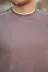Erkek Omuzlar çizgi Detaylı Kısa Kollu T-shirt - 2XL - Pudra 3