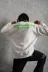 Erkek Oversize Sweatshirt – Beyaz Renk Ön Ve Sırt Baskılı, Üç İplik İçi Pamuklu Kumaş, Rahat Kalıp, Ribanalı Kışlık Sweat Winagain Polizei Serisi - 1