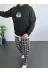 Erkek Oversize Üç İplik Kapüşonlu Sweatshirt – Siyah Sırt Ve Ön Baskılı, Kanguru Cepli, Rahat Kalıp, İçi Pamuklu ModeL-Siyah - XL - Siyah 1