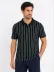 Erkek Pike Kumaş Çizgili Polo Yaka Tişört Kısa Kol Yazlık T-Shirt - Siyah - M - Siyah 1