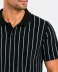 Erkek Pike Kumaş Çizgili Polo Yaka Tişört Kısa Kol Yazlık T-Shirt - Siyah - M - Siyah 2