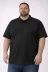 Erkek Pike Kumaş Düğmeli Yaka Battal Büyük Beden Günlük Kısa Kol Tişört T-shirt - Siyah - 2XL - Siyah 3
