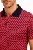 Erkek Pike Kumaş Polo Yaka Desenli Tişört Kısa Kol Yazlık T-Shirt - Kırmızı - L - Kırmızı 1