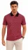 Erkek Pike Kumaş Polo Yaka Desenli Tişört Kısa Kol Yazlık T-Shirt - Kırmızı - L - Kırmızı 4