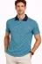 Erkek Pike Kumaş Polo Yaka Desenli Tişört Kısa Kol Yazlık T-Shirt - Turkuaz - S - Turkuaz 1