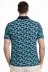 Erkek Pike Kumaş Polo Yaka Palmiye Desenli Tişört Kısa Kol Yazlık T-Shirt - Turkuaz - 2XL - Turkuaz 3