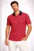 Erkek Pike Kumaş Polo Yaka Palmiye Desenli Tişört Kısa Kol Yazlık T-Shirt - Kırmızı - L - Kırmızı 1