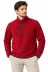 Erkek Polar Dik Yaka Yarım Fermuarlı Fermuarlı Göğüs Cepli Regular Fit Kışlık Sweatshirt - Bordo - M - Bordo 1