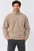 Erkek Polar Dik Yaka Yarım Fermuarlı Uzun Kollu Regular Fit Kışlık Sweatshirt - Bej - 2XL - Bej 3