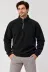 Erkek Polar Dik Yaka Yarım Fermuarlı Uzun Kollu Regular Fit Kışlık Sweatshirt - Siyah - M - Siyah 1
