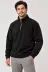 Erkek Polar Dik Yaka Yarım Fermuarlı Uzun Kollu Regular Fit Kışlık Sweatshirt - Siyah - L - Siyah 2