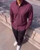 Erkek Standart Kesim Gabardin Kumaş Uzun Kollu Gömlek - L - Bordo 1