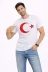 Erkek T-Shirt Kısa Kol Bisiklet Yaka Ay Yıldız Bayrak Baskılı Tişört - Beyaz - L - Beyaz 1